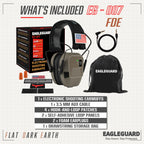 Shooting Ear Protection Earmuffs, AAA Battery, Flat Dark Earth