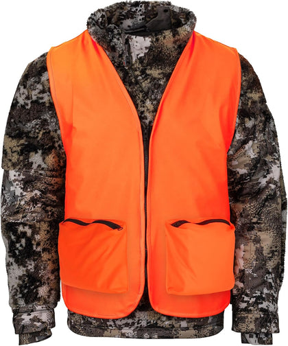 Orange Hunting Vest with Pockets - High Visibility, Waterproof, Ultra-Quiet Deer and Bow Gear Accessories