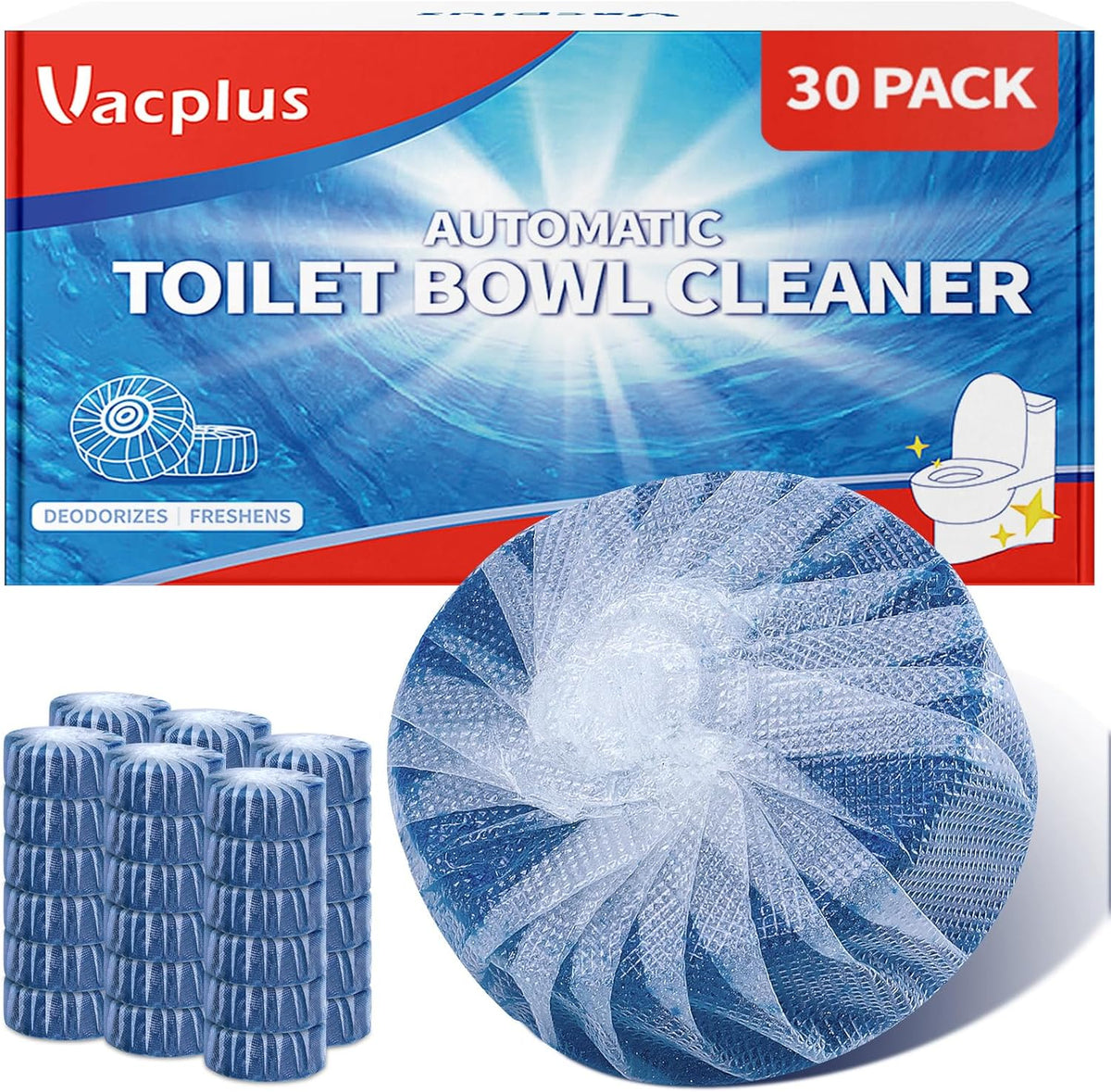 Toilet Bowl Cleaner Tablet, Commercial Bathroom Cleaners, 30 Pack