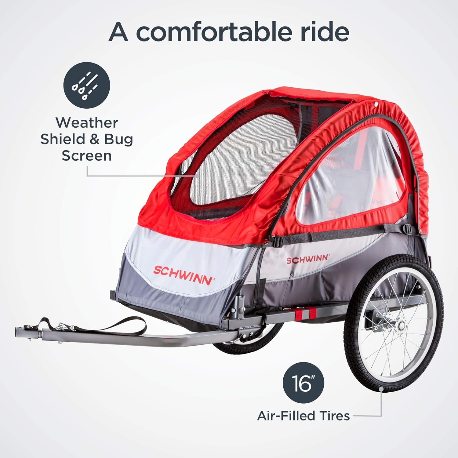 Trailblazer Plus Kids Bike Trailer, Single Seat, Universal Coupler, Folding Frame, Quick-Release Wheels, Canopy with