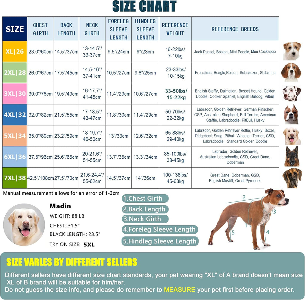 Dog Recovery Suit After Surgery Female Male, Medium Large Dog Neuter Shirt Cone Alternatives Prevent Licking Surgical