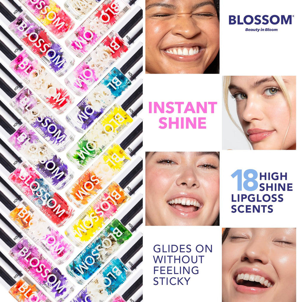 Roll on Lip Gloss, Infused with Real Flowers, Passion Fruit, 0.2oz