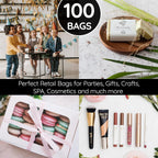 100 Black Plastic Bags With Handles 12x15 Merchandise Bags