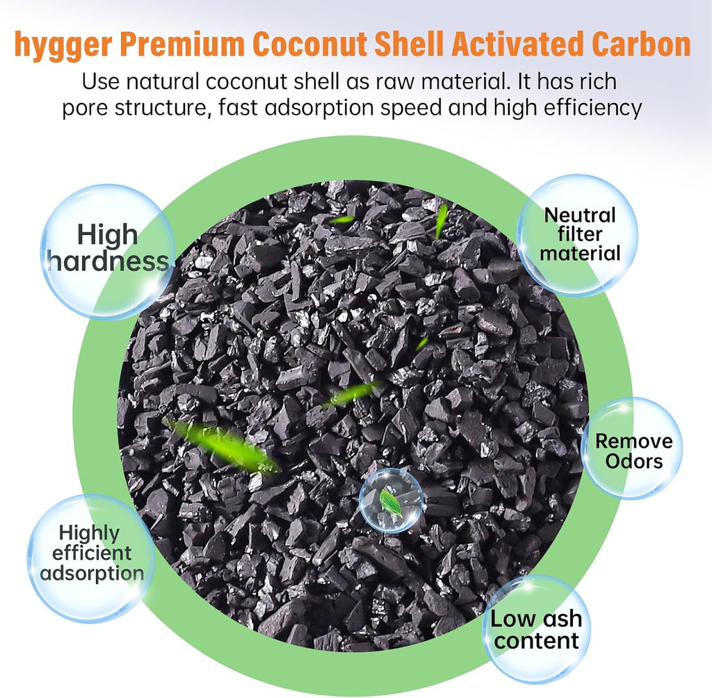 Aquarium Activated Carbon, Premium Natural Coconut Shell Activated Charcoal for Freshwater and Saltwater, Fish Tank