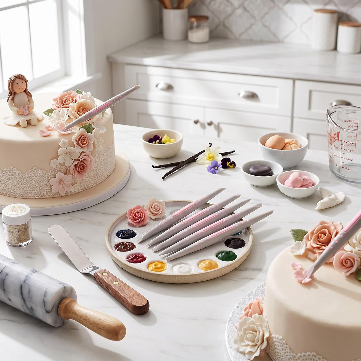 Plastic Fondant Carving Pen Set, 6-Piece Multi-Tip Tools