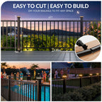 4 Pack 36 in x 6 ft Modular Aluminum Deck Railing Kit with Light