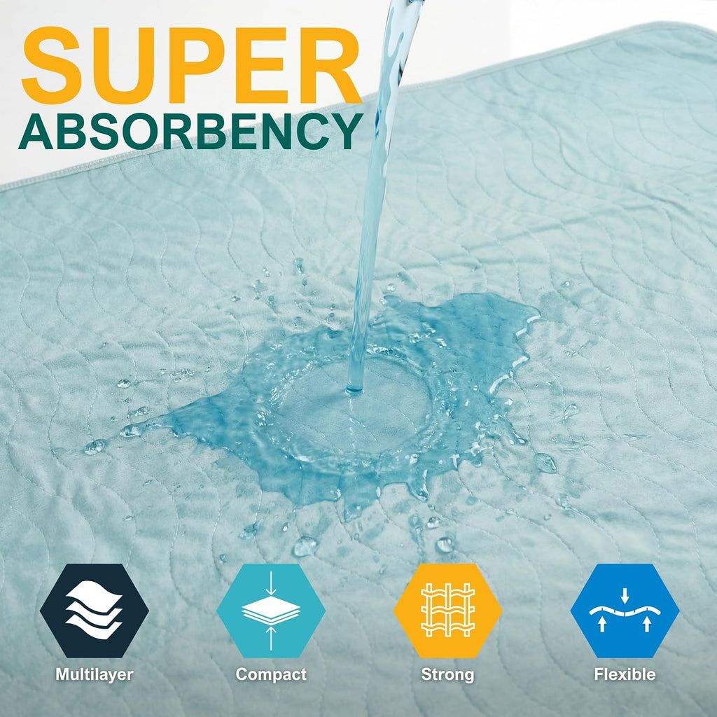 Reusable Washable Underpads 18x24 in,Waterproof,Absorbent,5-Pack
