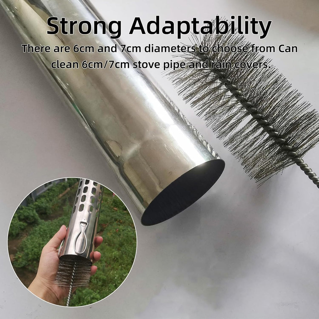 Chimney Brush, Stainless Steel Bristles, 2.5in, Silvery, 11.8in Length, 1.9oz