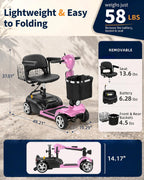 Mobility Scooter for Seniors & Adults, 4 Wheel Foldable Scooter