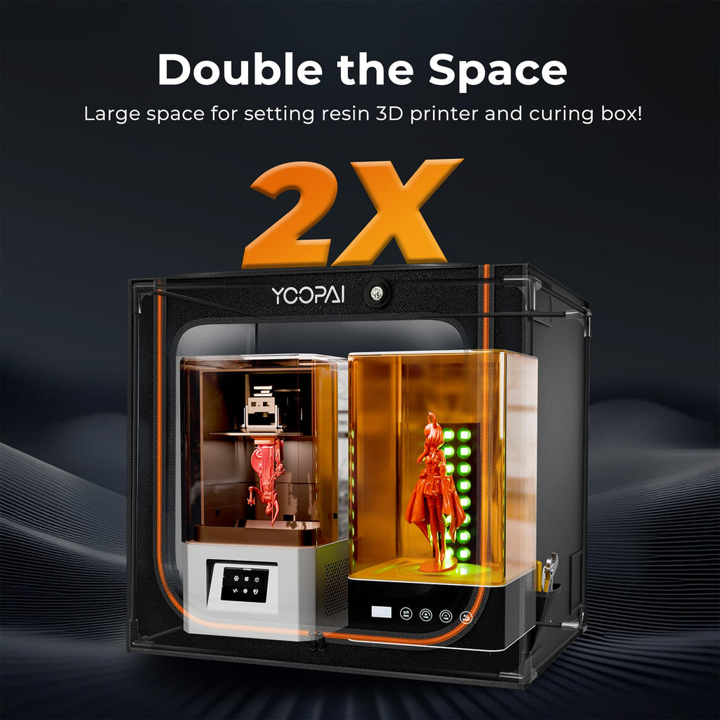Large Resin 3D Printer Enclosure with Ventilation Kit & LED Light