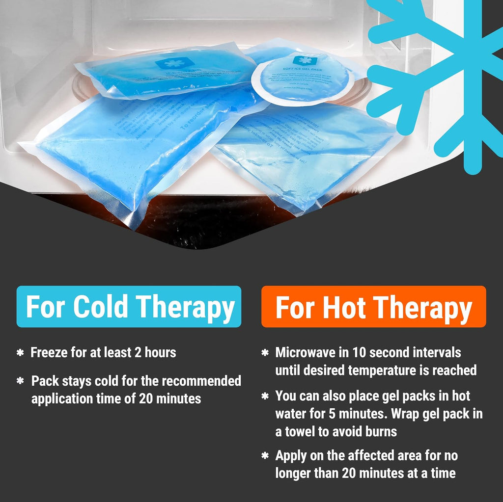 Reusable Ice Packs Compact in 4 Sizes, Soft Cooling Pack 7 Pack