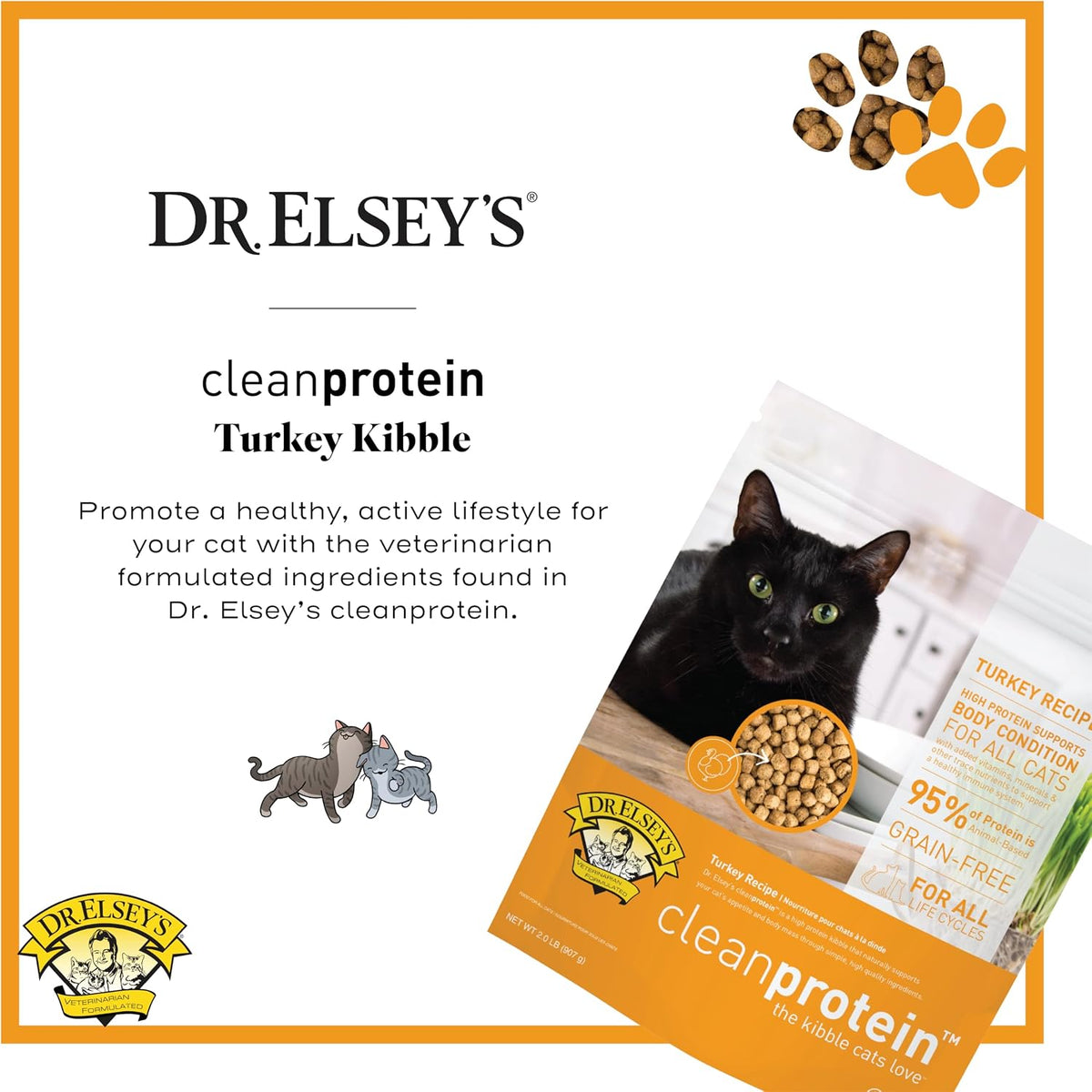 cleanprotein Turkey Cat Kibble 2 lb. Bag