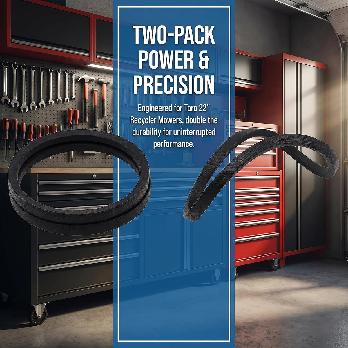 2 Pack 115-4669 Drive Belt for Toro 20332 20333 20334 20332C 20334C 20337 20338 20352 20353 20372 20373 20374 20382 20792 20797 20955 fits 22" Recycler Lawn Mower (3/8'' X 33 1/4'')