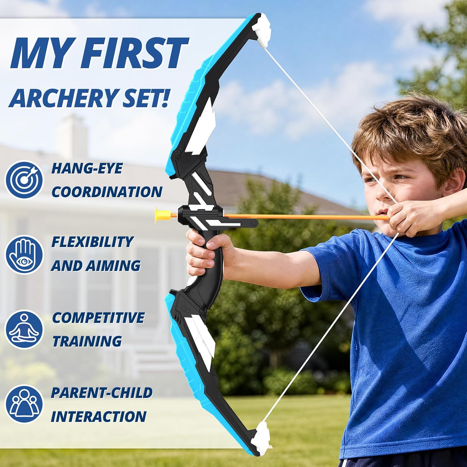 2 Pack Kids Bow and Arrow, LED Archery Set with Dinosaur Target | with 24 Suction Cup Arrows, 1 Standing Target, 6