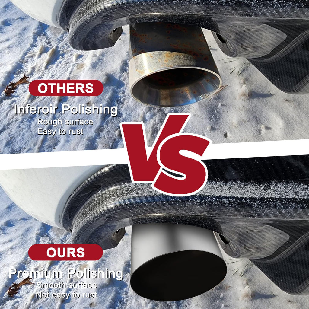 2pcs 2.5"Inlet Weld-On Exhaust Tip, 4" Outlet 9" Length