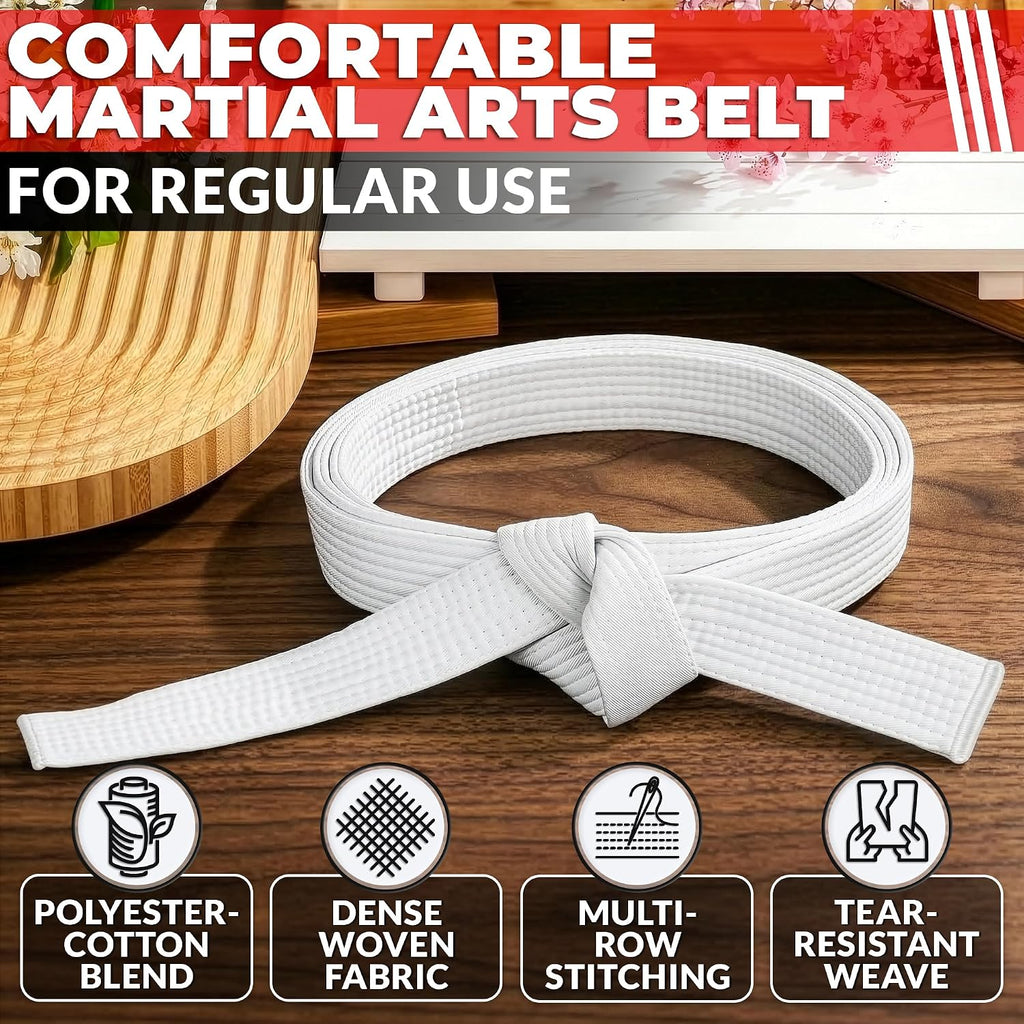 Taekwondo Uniform Belt for Women - 86.6" & 104" Judo, Karate & BJJ Belt for Men & Women, Aikido Gi Uniform