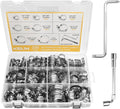 202PCS Hose Clamp Kit 304 Stainless Steel 8 Sizes 1/4"-2" Worm Gear | 6-51mm range | Worm gear clamps | Wrench &