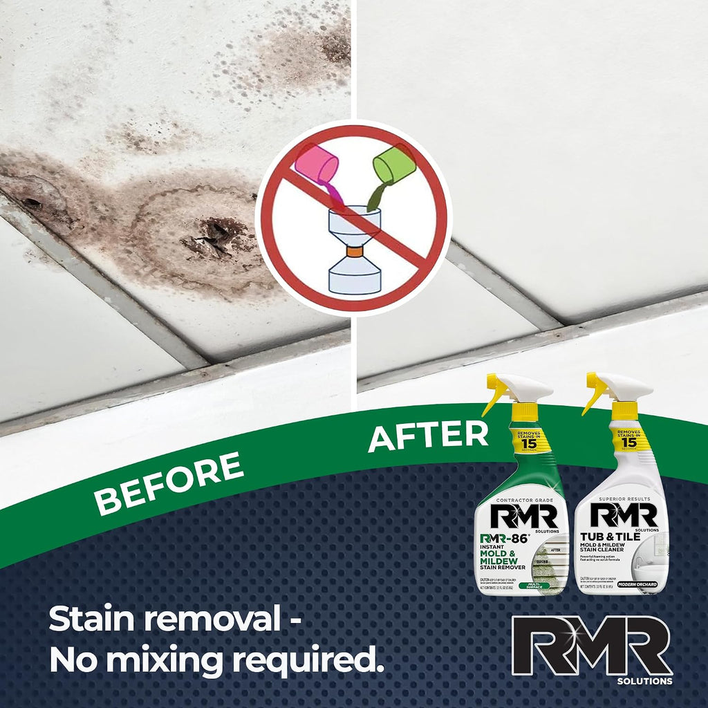 RMR Complete Mold & Mildew Stain Eraser System – No-Scrub Tub & Tile Cleaner + Instant Mold & Mildew Stain Remover