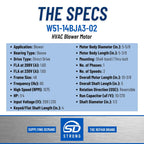 Supplying Demand W51-14BJA3-02 HVAC Blower Motor 1/4 HP 1 Phase 3 Speed 208/230V 1075 RPM