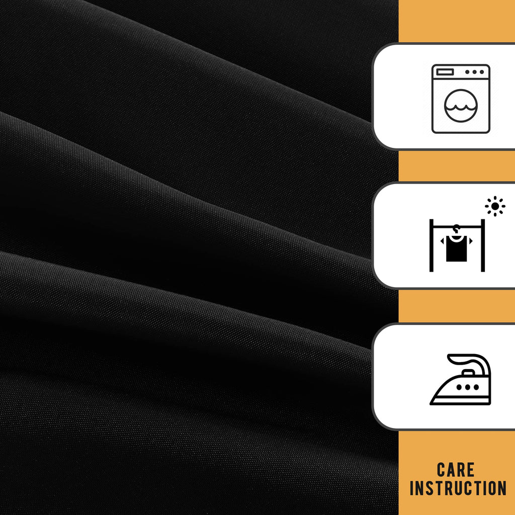 Black Tablecloth Fitted for 6ft Rectangle Table - Water Resistant Polyester Table Cover for Indoor/Outdoor Use, 72x30