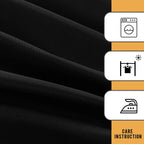 Black Tablecloth Fitted for 6ft Rectangle Table - Water Resistant Polyester Table Cover for Indoor/Outdoor Use, 72x30