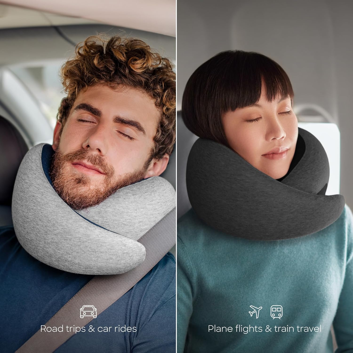 Ostrichpillow Go Neck Pillow, Travel Pillows for Airplanes, Premium Memory Foam Travel Pillow, 360º Ergonomic Design