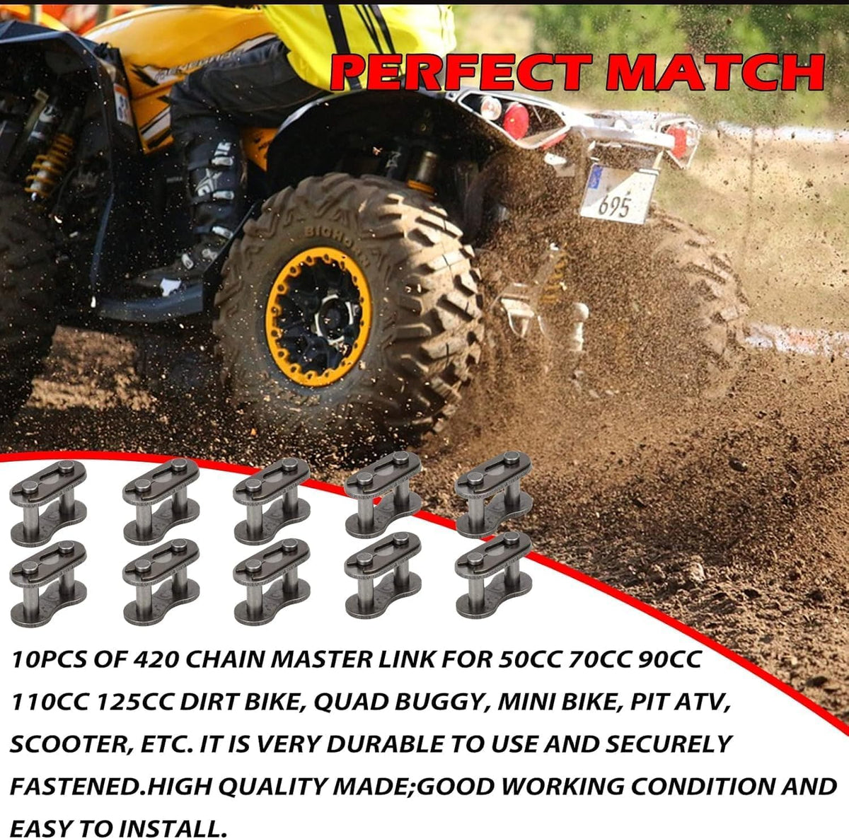#420 Chain Master Link Roller Steel Alloy Roller Chain