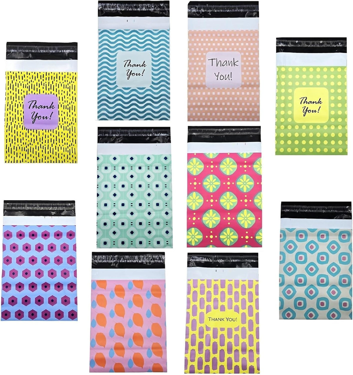 8 x 11 Poly Mailers 2.4 Mil Designer Quality Shipping Plastic Envelopes Mailing Bags Self Adhesive Printed (Pink