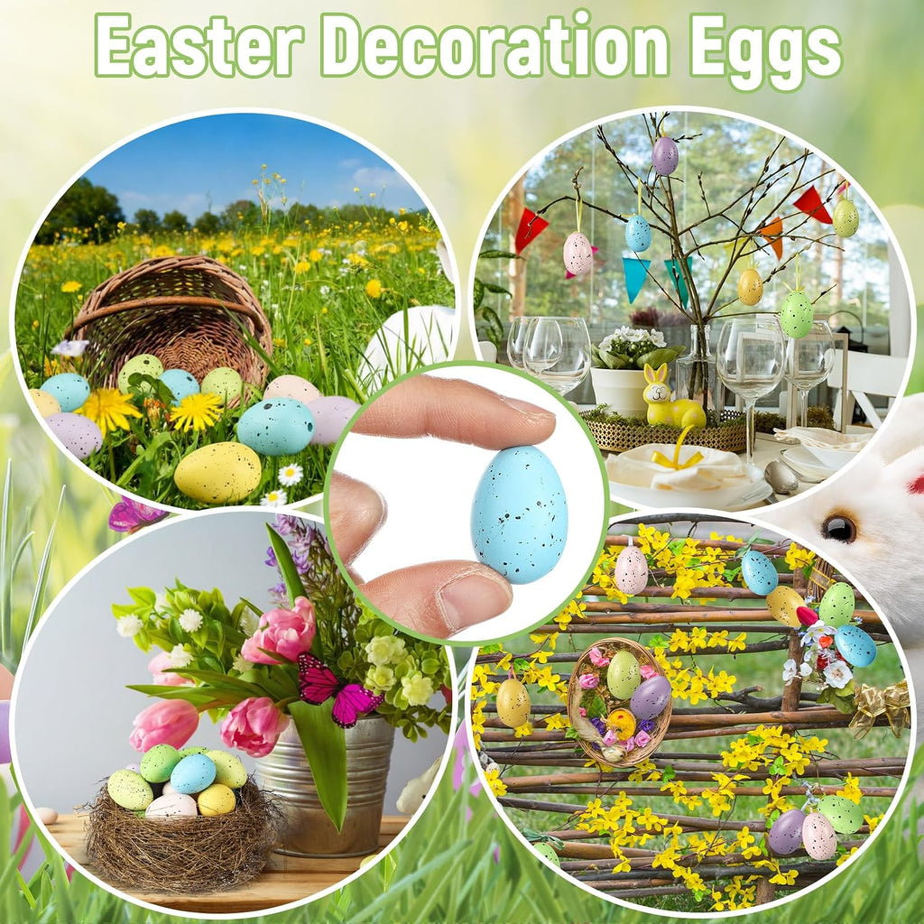 36 Pcs Easter Speckled Eggs Small Plastic Speckled Eggs Mini Decorative for DIY Crafts Easter Basket Stuffer Party
