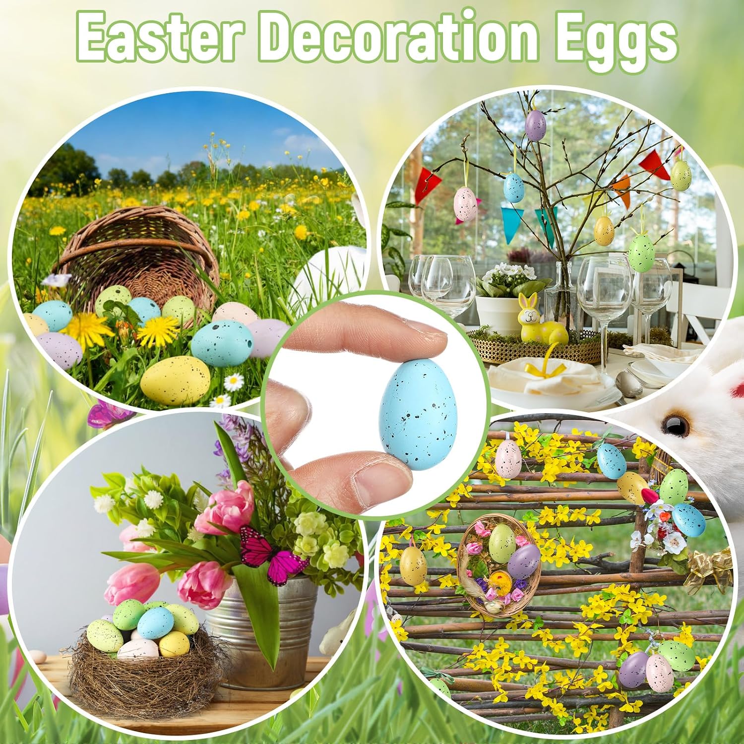 36 Pcs Easter Speckled Eggs Small Plastic Speckled Eggs Mini Decorative for DIY Crafts Easter Basket Stuffer Party