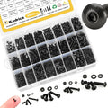 Metric Screw Assortment, 2000PCS Metric Bolt Assortment Kit M2 M3 M4 M5 Machine Screws with Lock & Flat Washers