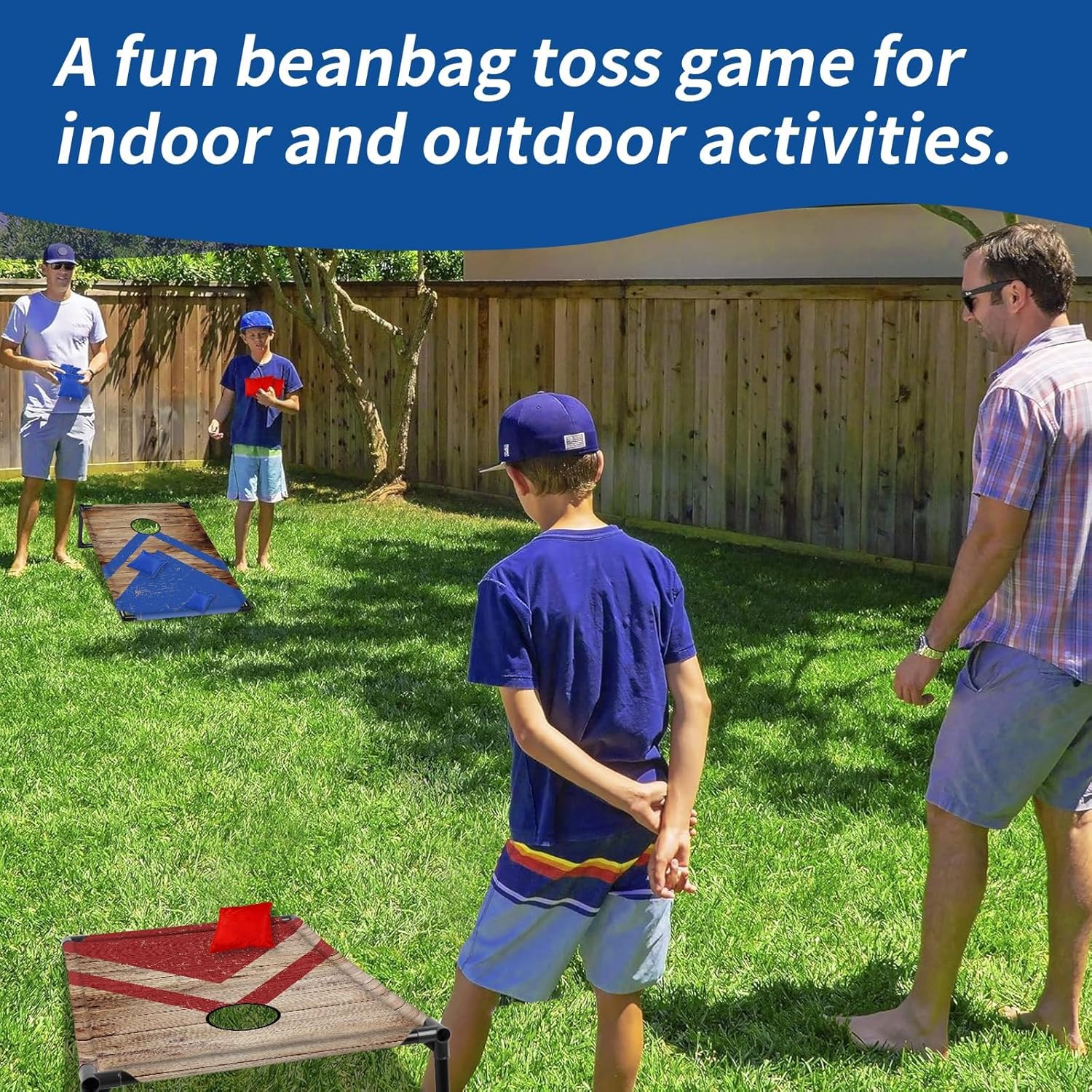 3x2 ft Cornhole Board Set with 8 Bean Bags and Carrying Bag, Outdoor Toss Game Set for Kids and Adults, Portable Corn