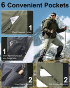 Men's Softshell Jacket Waterproof Fleece Rain Shell Coat