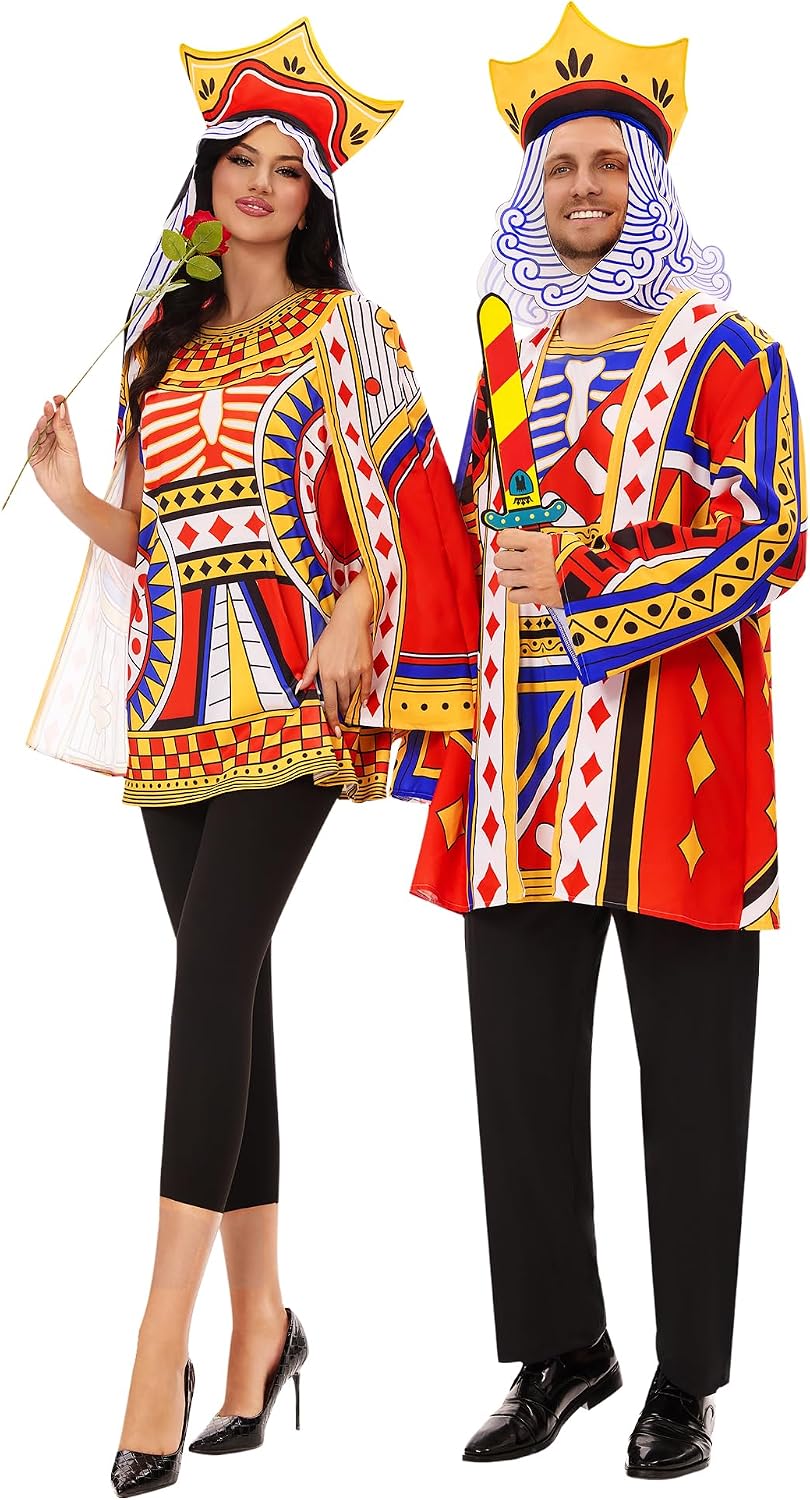 King and Queen Couples Halloween Costumes for Adults Funny Matching Costume | Funny Matching Couples Costume Outfit