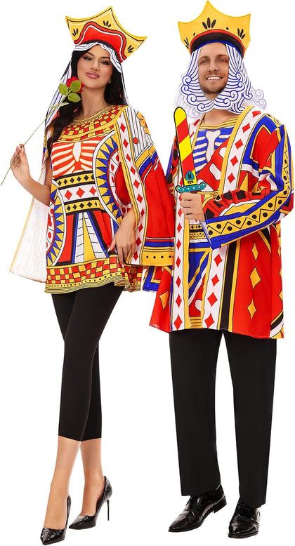 King and Queen Couples Halloween Costumes for Adults Funny Matching Costume | Funny Matching Couples Costume Outfit