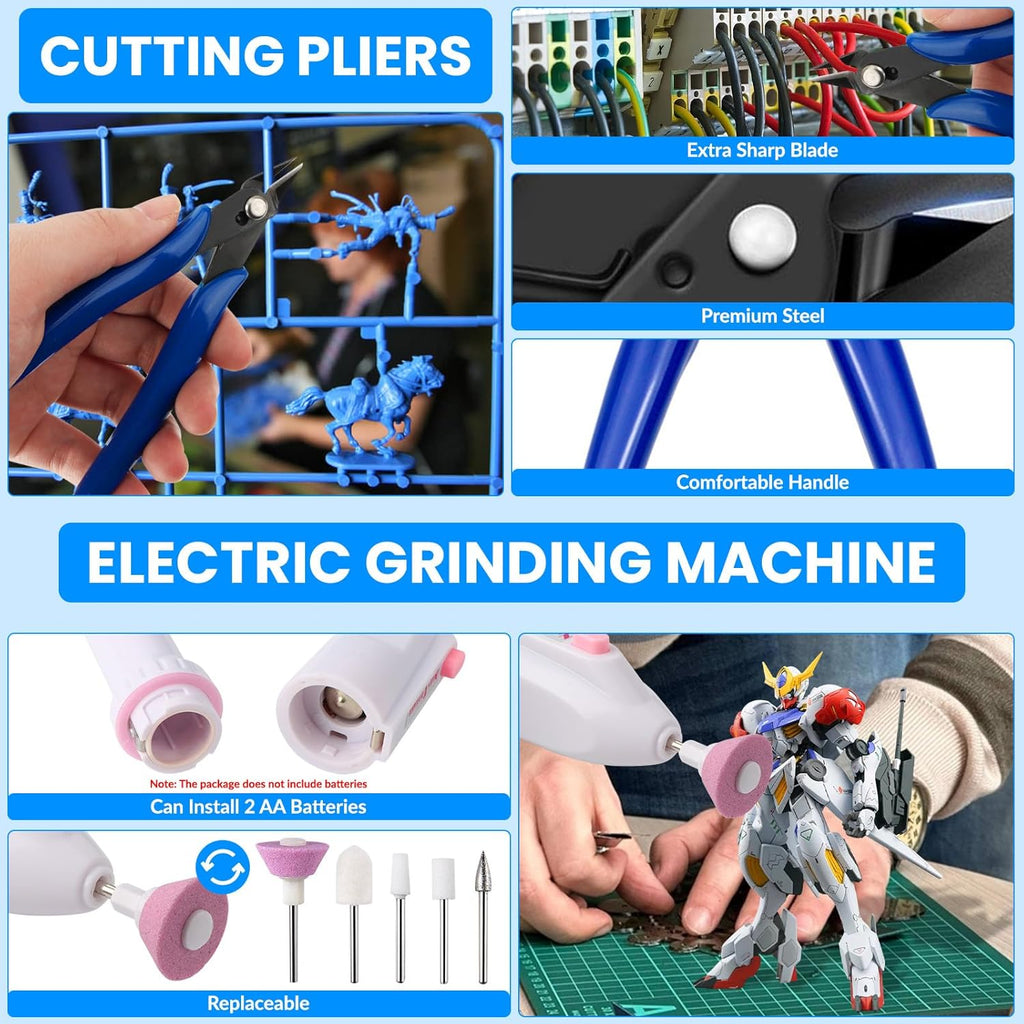Gundam Tool Kit, 82 Pcs Professional Model Tool Kit for Gundam, Modeling Tools for Plastic Models, Model Car Kit for