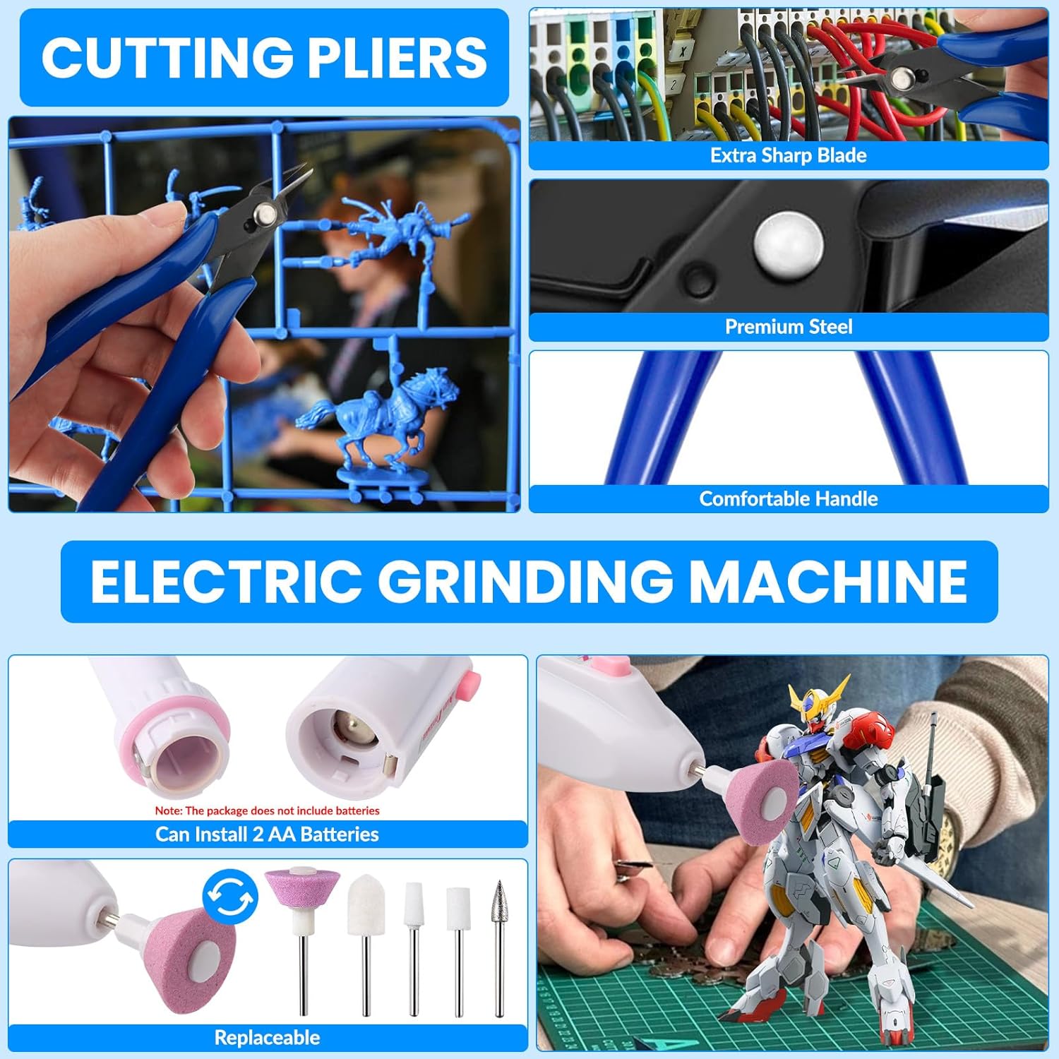 Gundam Tool Kit, 82 Pcs Professional Model Tool Kit for Gundam, Modeling Tools for Plastic Models, Model Car Kit for