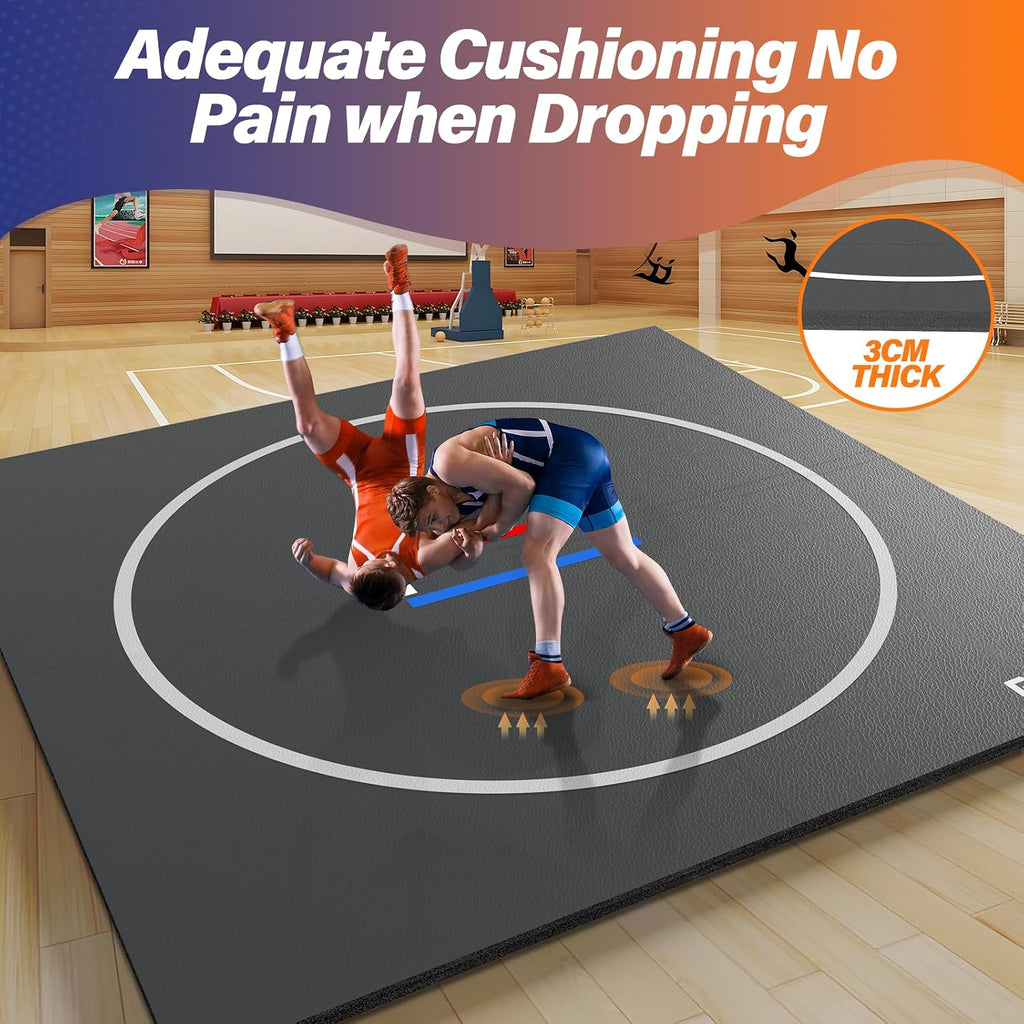 Wrestling Mat 1.2”Thick Jiu Jitsu Mat XPE Foam for BJJ MMA Training | 3-Layer Protective System, Durable Surface