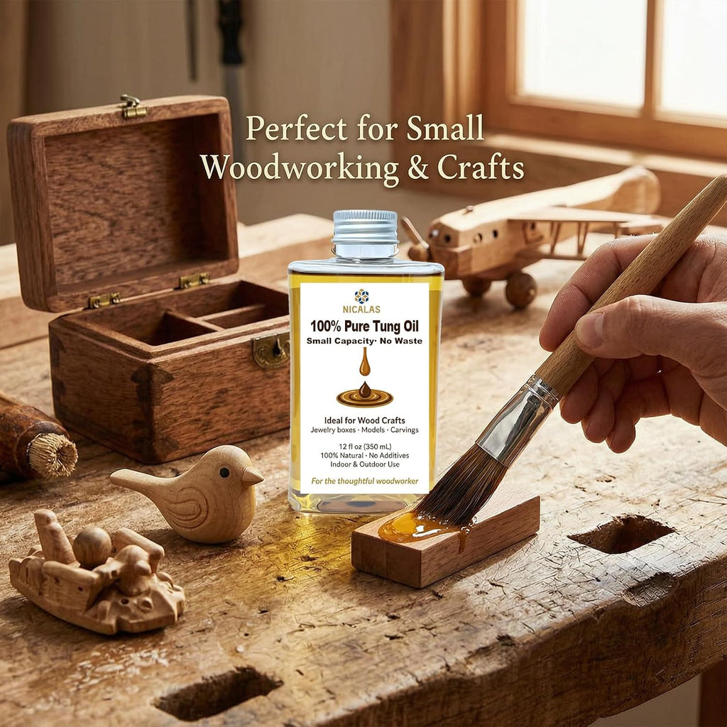 Pure Tung Oil 12oz, Natural Wood Finish for Furniture & Floors