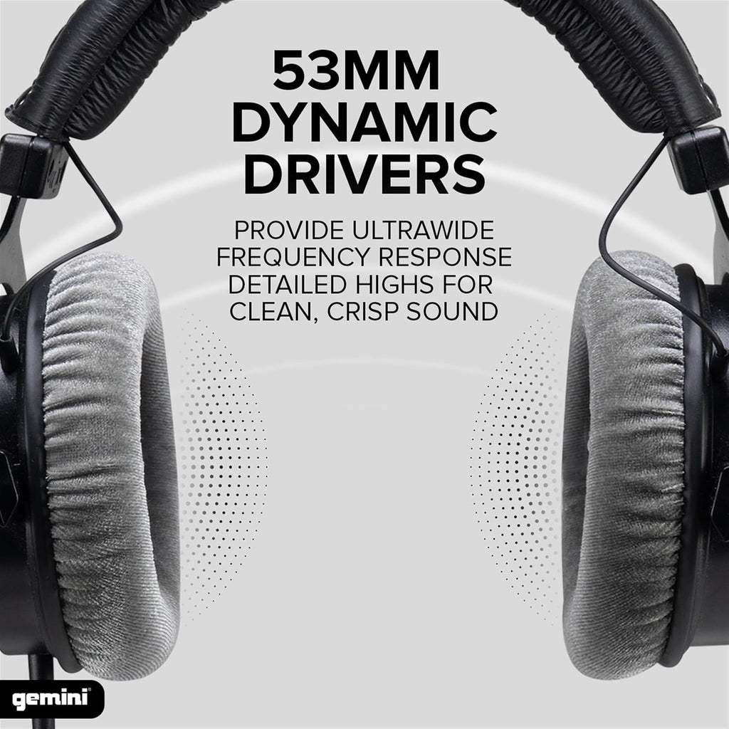 Wired DJ Headphones, 53mm Drivers, Closed-Back (DJX-1000) | Wired DJ/studio headphones, 53mm drivers - closed-back