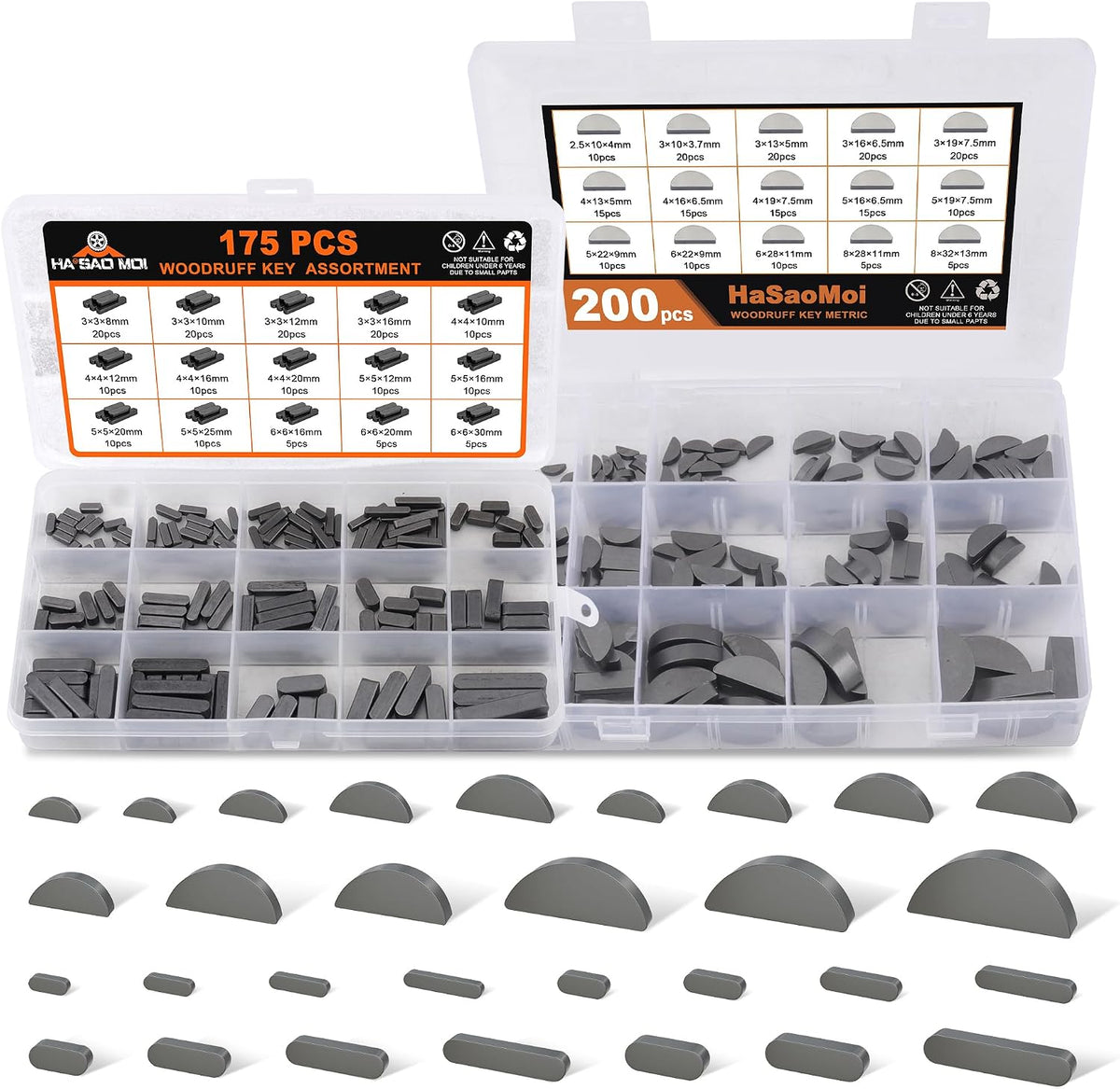 375PCS Metric Stainless Steel Industry Woodruff Key Assortment