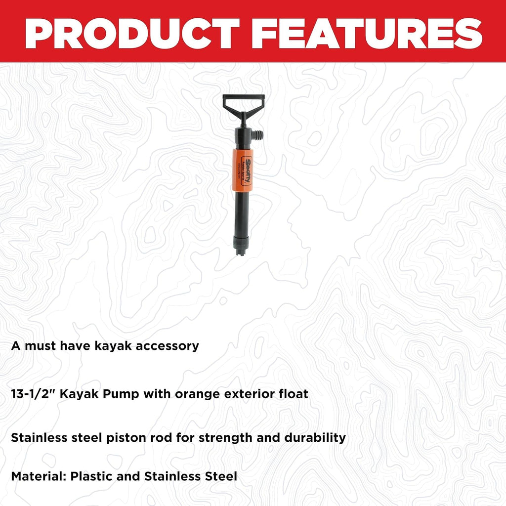 Scotty #0544K Hand Pump 13.5-Inch No Hose with Float for Kayaks