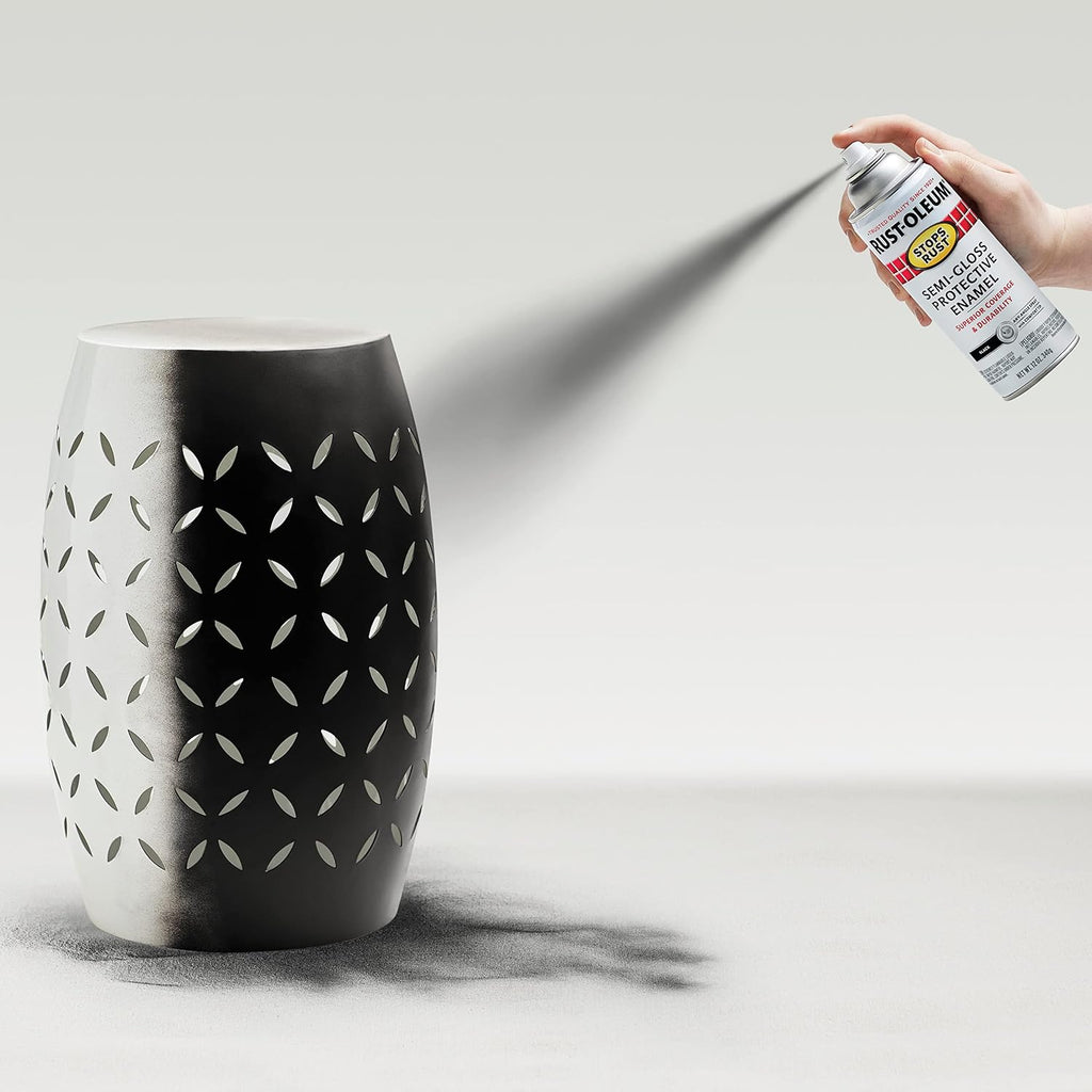 Stops Rust Spray Paint, Semi-Gloss Black