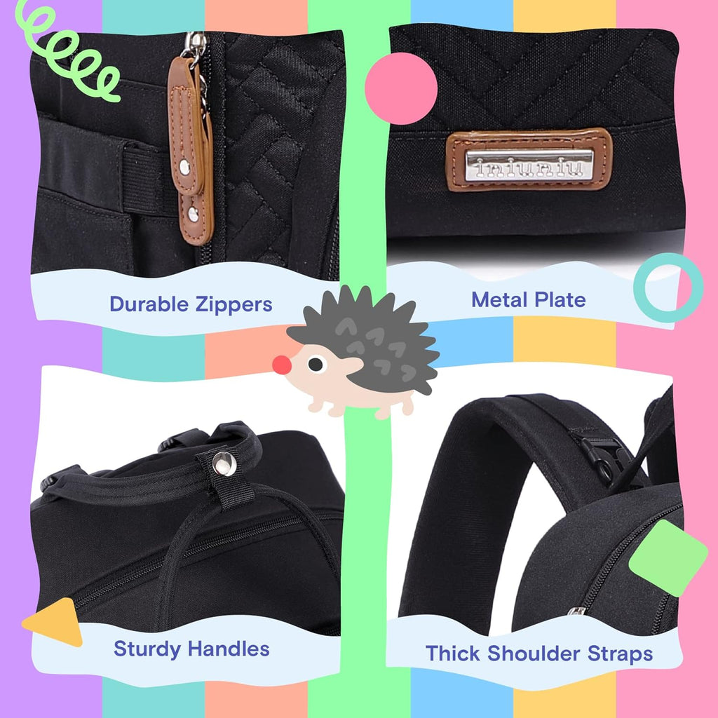 Diaper Bag Backpack, 4 in 1 kit Large Unisex Baby Bags for Boys Girls, Waterproof Travel Back Pack with Pouch