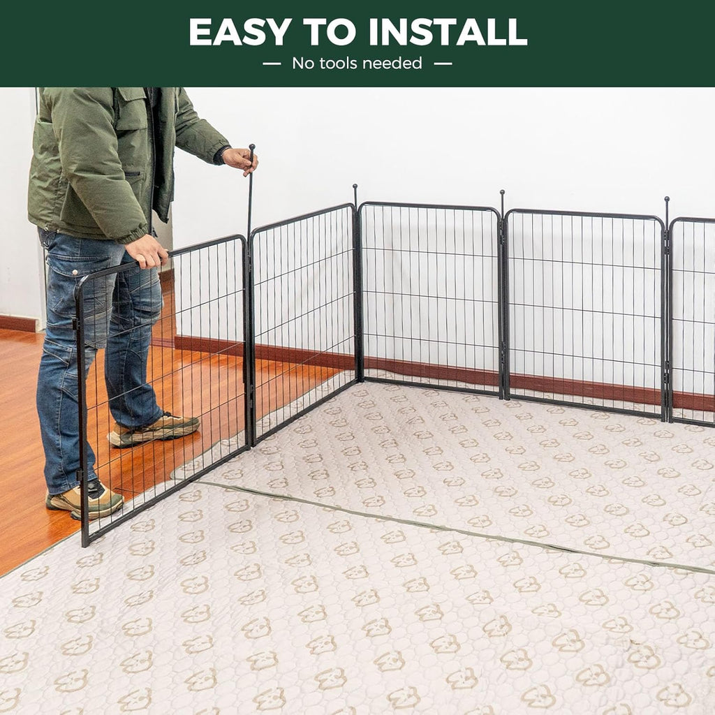 Rollick Unleashed Dog Playpen for Indoor, Yard, RV Camping, 32 inch 8 Panels for Small and Medium Dogs│Patented