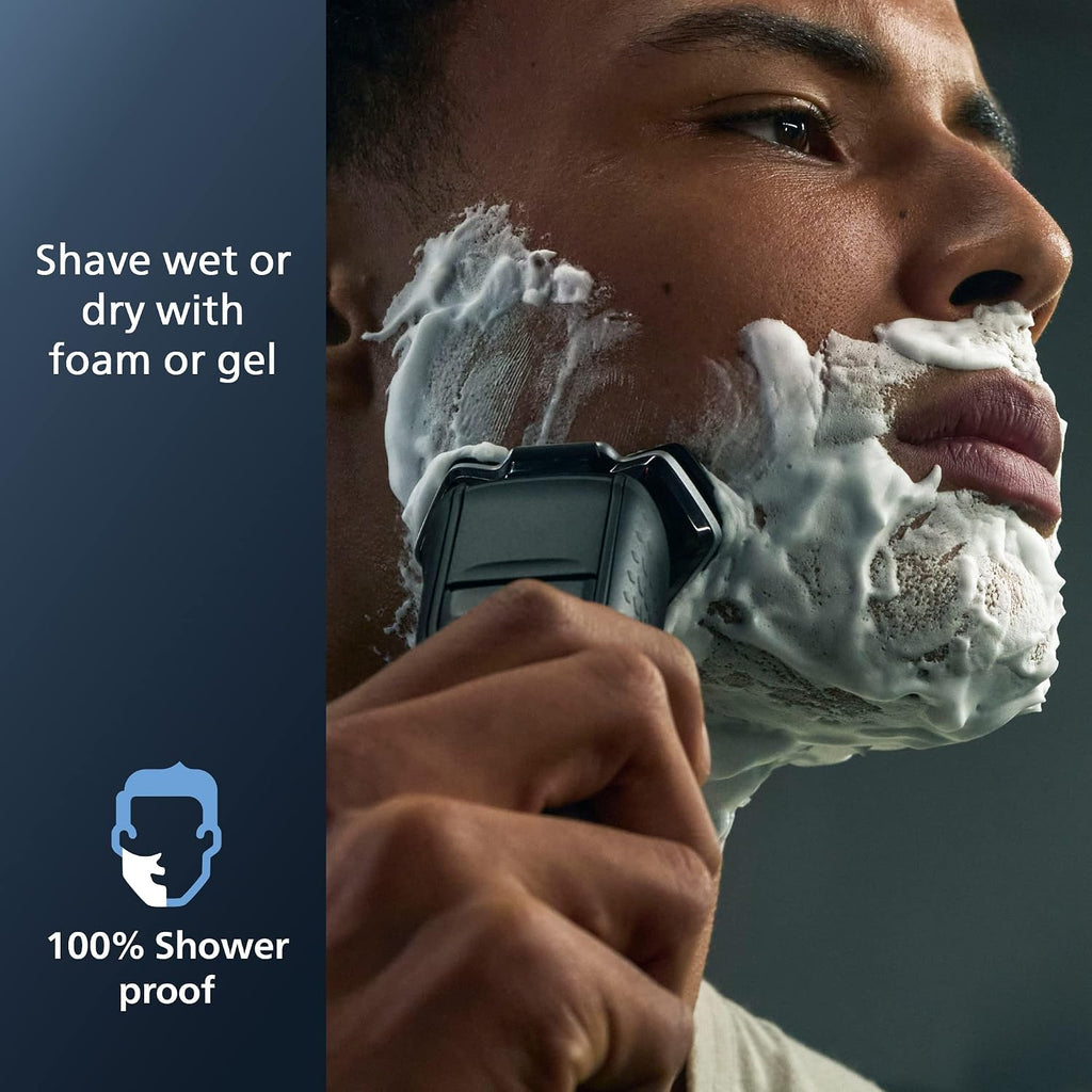Philips Norelco 5400 Electric Shaver, Storm Blue | 45 Self Sharpening SteelPrecision Blades, 360° Flexible Heads