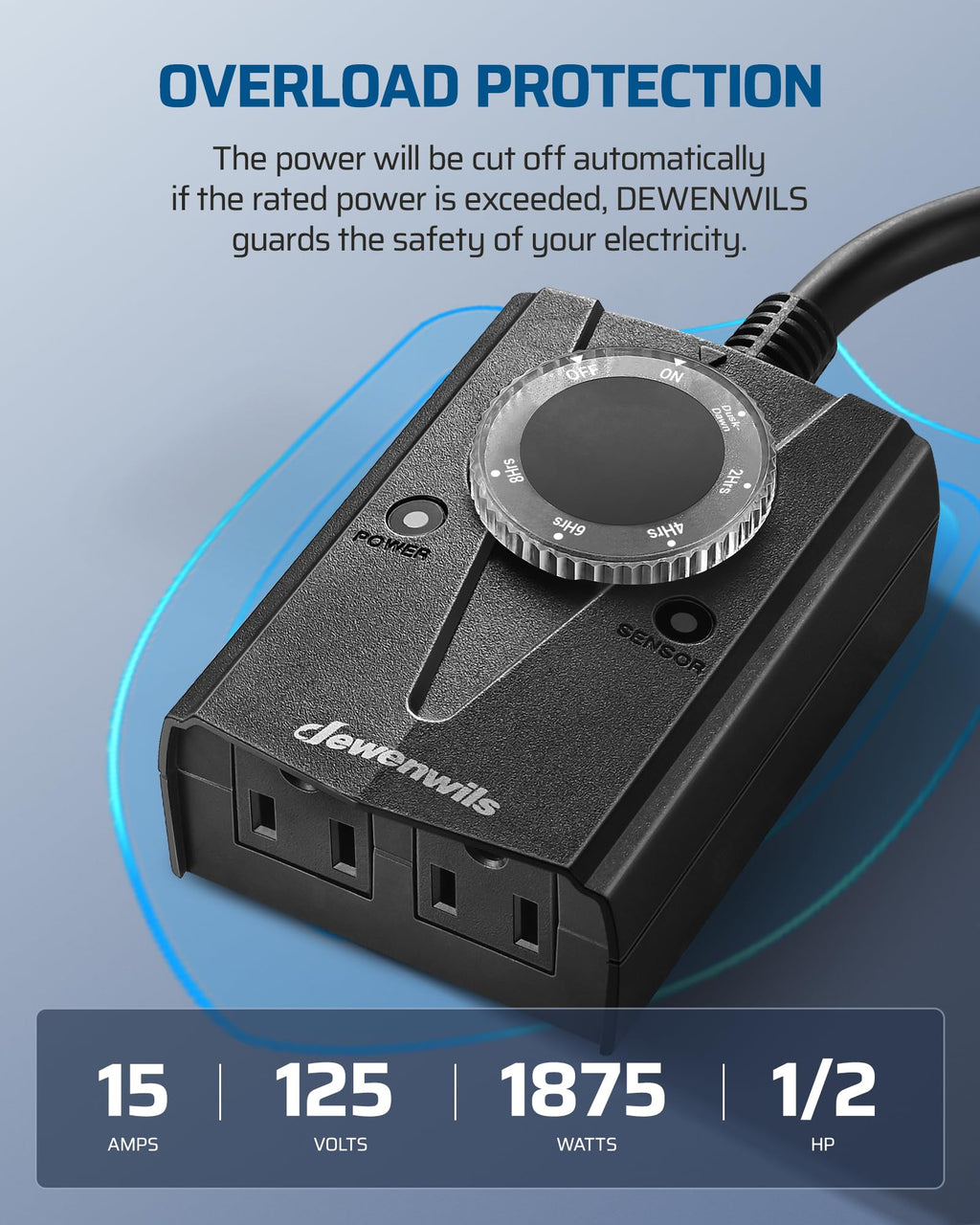 Dusk to Dawn Light Timer,2-Prong Grounded Outlet