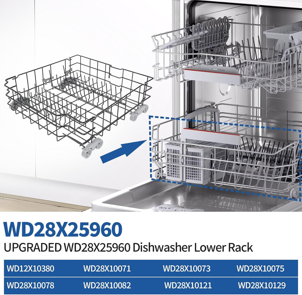 WD28X25960 Replacement Lower Dishwasher Rack Compatible with GE