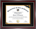 Diploma Frame 8.5 x 11 with Black over Gold Mat or Display 11x14 Diploma Frame 11x14 without Mat, High Definition
