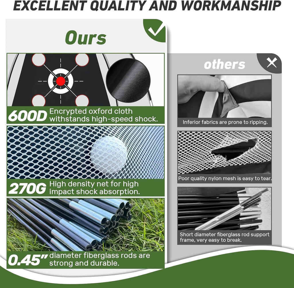 Golf Net with Practice Mat,Golf Hitting Aid Nets 10x7FT for Backyard Driving Chipping Training Swing with Target Mat